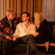 Evan Mock, Thomas Doherty, and Emily Alyn Lind as Akie, Max, and Audrey in Gossip Girl.